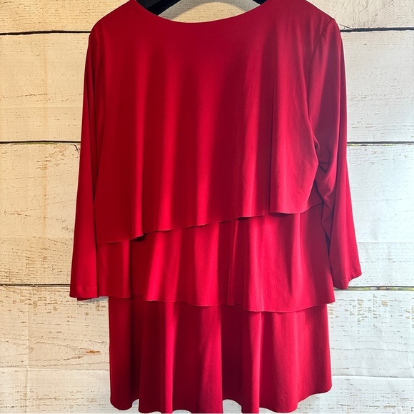 SUSAN GRAVER Red Stretch Layered Top from QVC Size XL - Picture 6 of 6